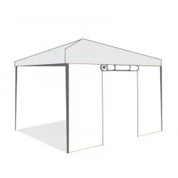 Страница за шатра Tent Pro 3х3 с врата с цип бяла