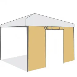 Страница за шатра Tent Pro 3х3 с врата с цип бежова