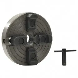 4-челюстен патронник за струг M33 връзка стомана черен 150x63мм