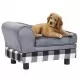 Кучешки диван, сив, 57x34x36 см, плюш