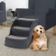 Сгъваема кучешка стълба с 3 стъпала, тъмносива