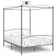 Рамка за легло с балдахин, сива, метал, 160x200 см