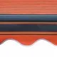 Ръчно прибиращ се сенник с LED, 600x300 см, оранжево и кафяво