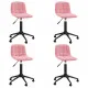 Въртящи се трапезни столове, 4 бр, розови, кадифе