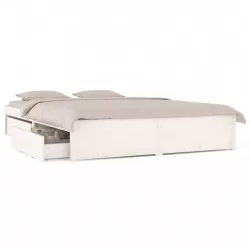 Рамка за легло с чекмеджета, бяла, 150x200 см, 5FT King Size