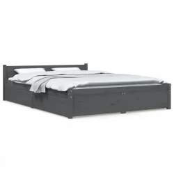 Рамка за легло с чекмеджета, сива, 150x200 см, 5FT King Size