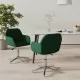 Въртящи се трапезни столове, 2 бр, тъмнозелени, текстил