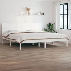 Рамка за легло, бяла, масивно дърво, 180x200 см, 6FT Super King