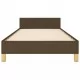 Рамка за легло с табла, тъмнокафява, 90x190 см, плат