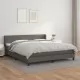 Боксспринг легло с матрак, сиво, 160x200 см, изкуствена кожа