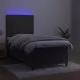Боксспринг легло с матрак и LED, тъмносиво, 90x200 см, кадифе