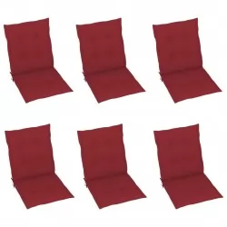 Възглавници за градински столове 6 бр виненочервени 100x50x3 см
