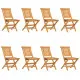 Сгъваеми градински столове, 8 бр, 47x63x90 см, тик масив