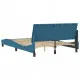 Рамка за легло с табла, синя, 140x190 см, кадифе
