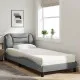 Легло с матрак, светлосиво, 80x200 см, плат