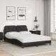 Легло с матрак, черно, 140x190 см изкуствена кожа