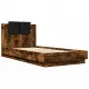 Рамка за легло с табла, опушен дъб, 90x190 см, инженерно дърво
