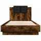 Рамка за легло с табла, опушен дъб, 90x190 см, инженерно дърво