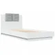 Рамка за легло с табла, бяла, 75x190 см, инженерно дърво