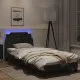 Рамка за легло с LED осветление черна 90x200 см изкуствена кожа