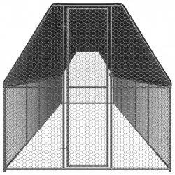 Клетка за пилета, 2x12x2 м, поцинкована стомана