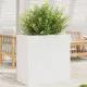 Градински сандък, бял, 70x40x68,5 см, масивна борова дървесина
