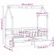 Детско легло рамка с чекмеджета без матрак 80x160 см бор масив