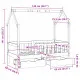 Детско легло рамка с чекмеджета без матрак 70x140 см бор масив