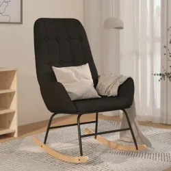 Люлеещ стол, черен, текстил
