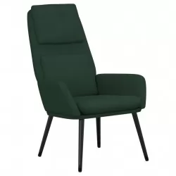Релакс стол, тъмнозелен, текстил