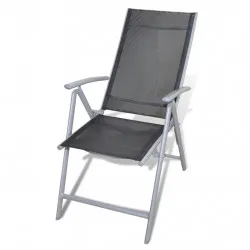 Сгъваеми градински столове, 4 бр, алуминий
