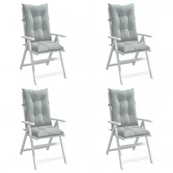 Възглавници за стол 4 бр меланж светлосиви 120x50x7 см плат
