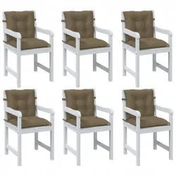 Възглавници за столове 6 бр меланж таупе 100x50x7 см плат