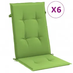 Възглавници за стол 6 бр меланж зелени 120x50x4 см плат