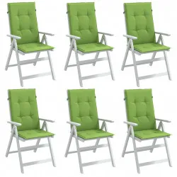 Възглавници за стол 6 бр меланж зелени 120x50x4 см плат
