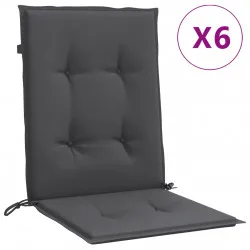 Възглавници за столове 6 бр меланж антрацит 100x50x4 см плат