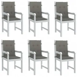 Възглавници за столове 6 бр меланж тъмносиви 100x50x4 см плат