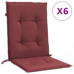 Възглавници за столове 6 бр меланж виненочервени 100x50x4 см
