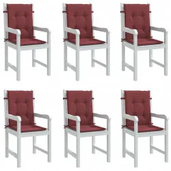 Възглавници за столове 6 бр меланж виненочервени 100x50x4 см