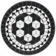Мозаечна бистро маса, черно и бяло, Ø50x70 см, керамика