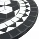 Мозаечна бистро маса, черно и бяло, Ø50x70 см, керамика
