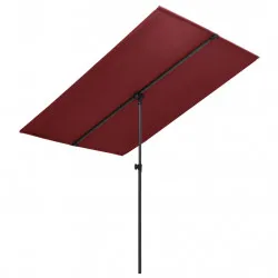 Градински чадър с алуминиев прът, 180x110 см, бордо червен 