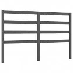 Горна табла за легло, сива, 126x4x100 см, бор масив