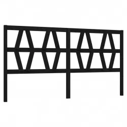 Горна табла за легло, черна, 206x4x100 см, бор масив