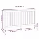 Параван за радиатор бял 153x19x84 см борово дърво масив