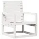 Градински стол, бял, 57,5x63x76 см, борово дърво масив