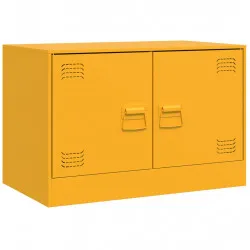 ТВ шкаф, горчица жълто, 67x39x44 см, стомана