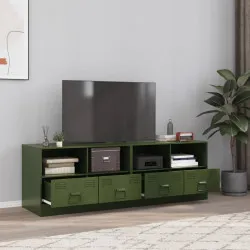 ТВ шкафове, 2 бр, маслиненозелени, 67x39x44 см, стомана