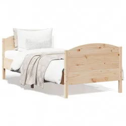 Рамка за легло с табла, 90x200 см, борово дърво масив