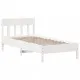 Рамка за легло с табла, бяла, 100x200 см, борово дърво масив